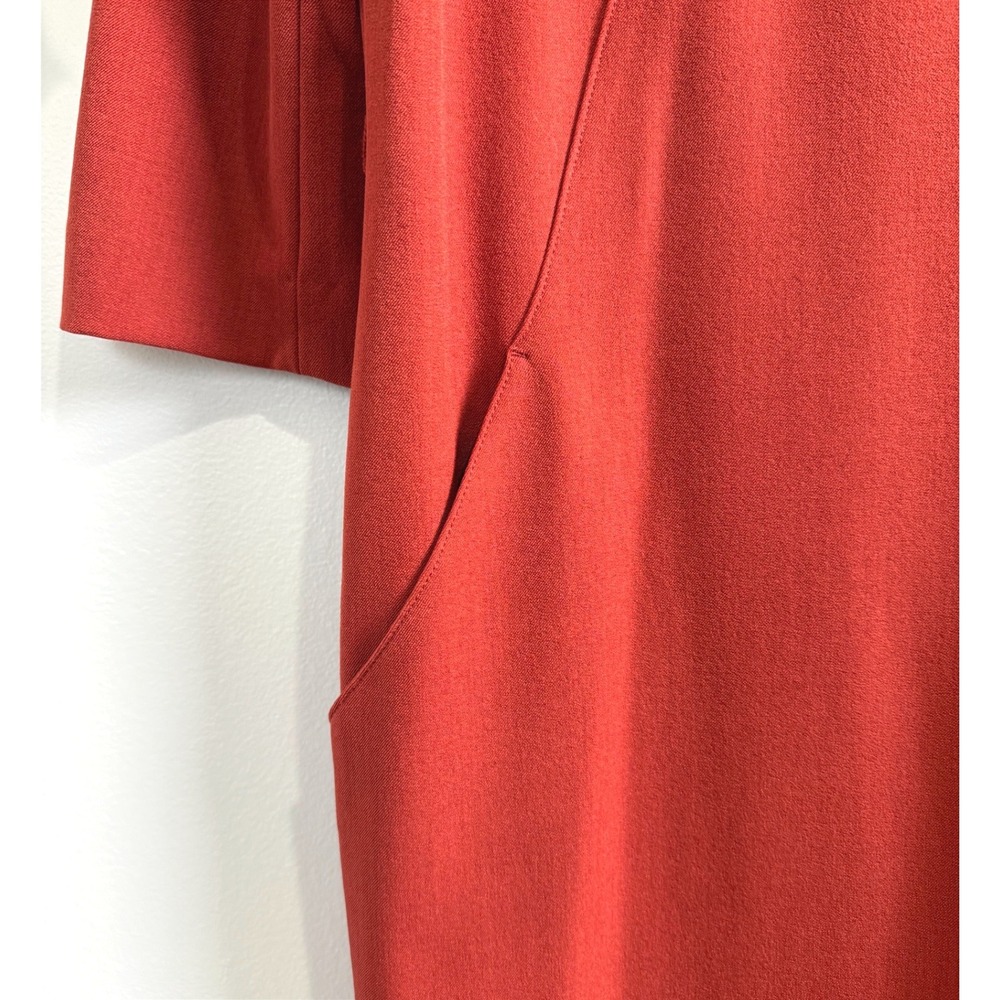 MM.LaFleur Etsuko Dress Rust Orange 3/4 Sleeve Sheath 12 Office Minimalist Work - Picture 5 of 8